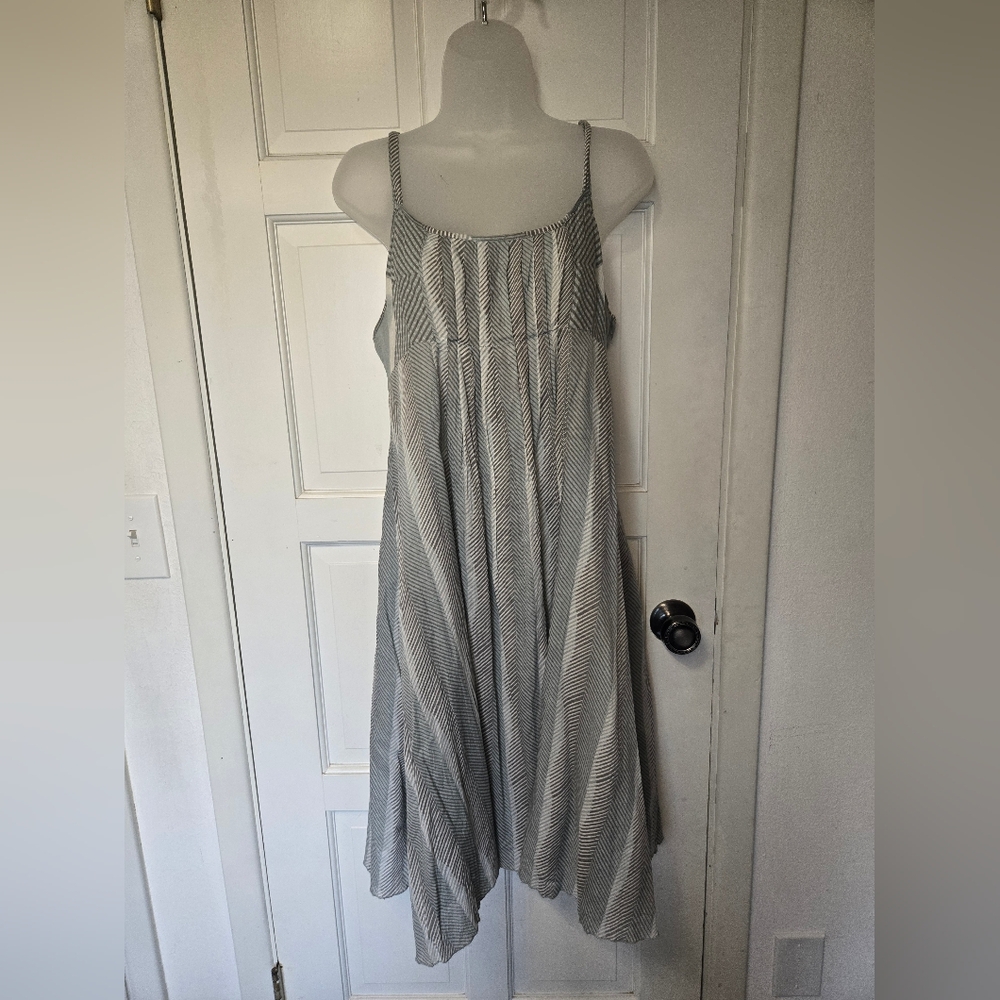 Calvin Klein Light Gray Striped Maxi Sundress